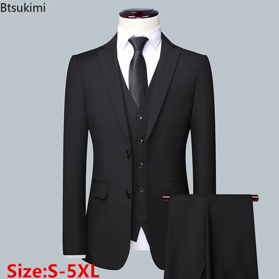 High Quality Suit Two-pieces Blazer and Trousers Men's Classic Formal Business Blazer Sets Elegant Fashion Groom Wedding Dresses
