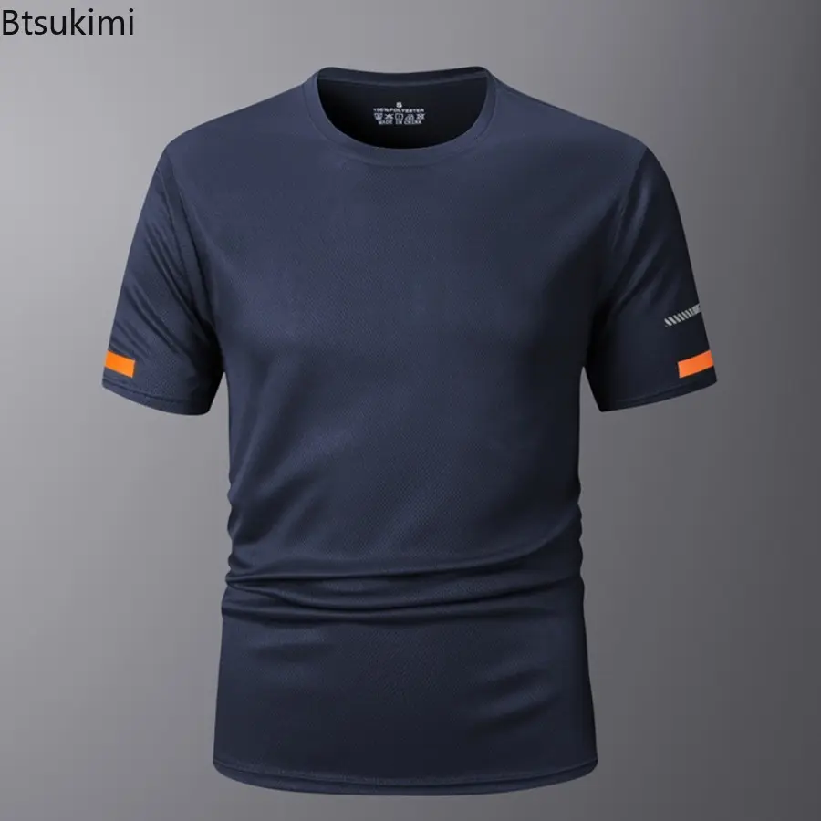 2025 Man Short Sleeve Tee Men'S Summer Outdoor Sports T-Shirt Thin Training Short-Sleeved Casual Quick-Drying Fitness T Shirt