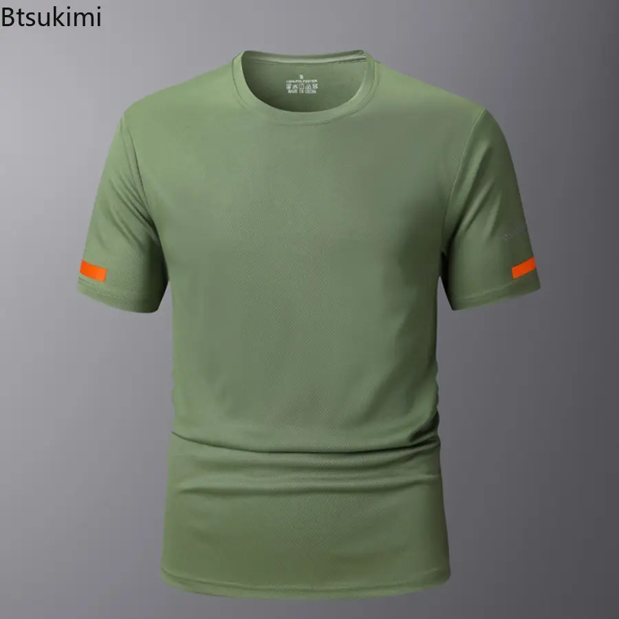 2025 Man Short Sleeve Tee Men'S Summer Outdoor Sports T-Shirt Thin Training Short-Sleeved Casual Quick-Drying Fitness T Shirt