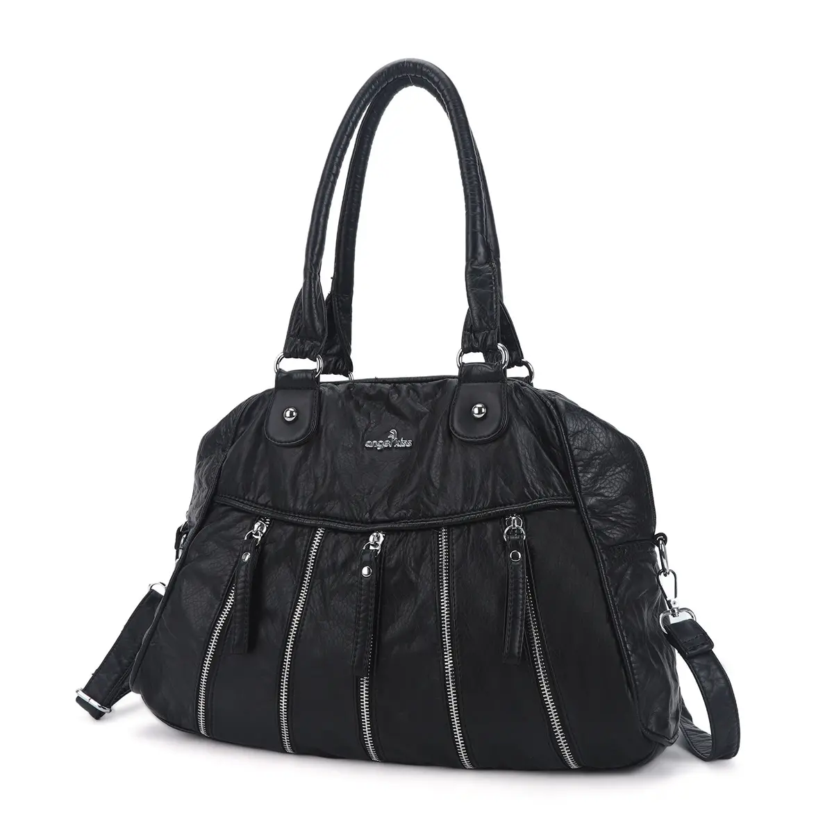 Angelkiss Women Handbags Fashion Satchel Top-handle Travel Handbag Denim Shoulder Bag Shell Pack Multi-pockets Shoulder Bags