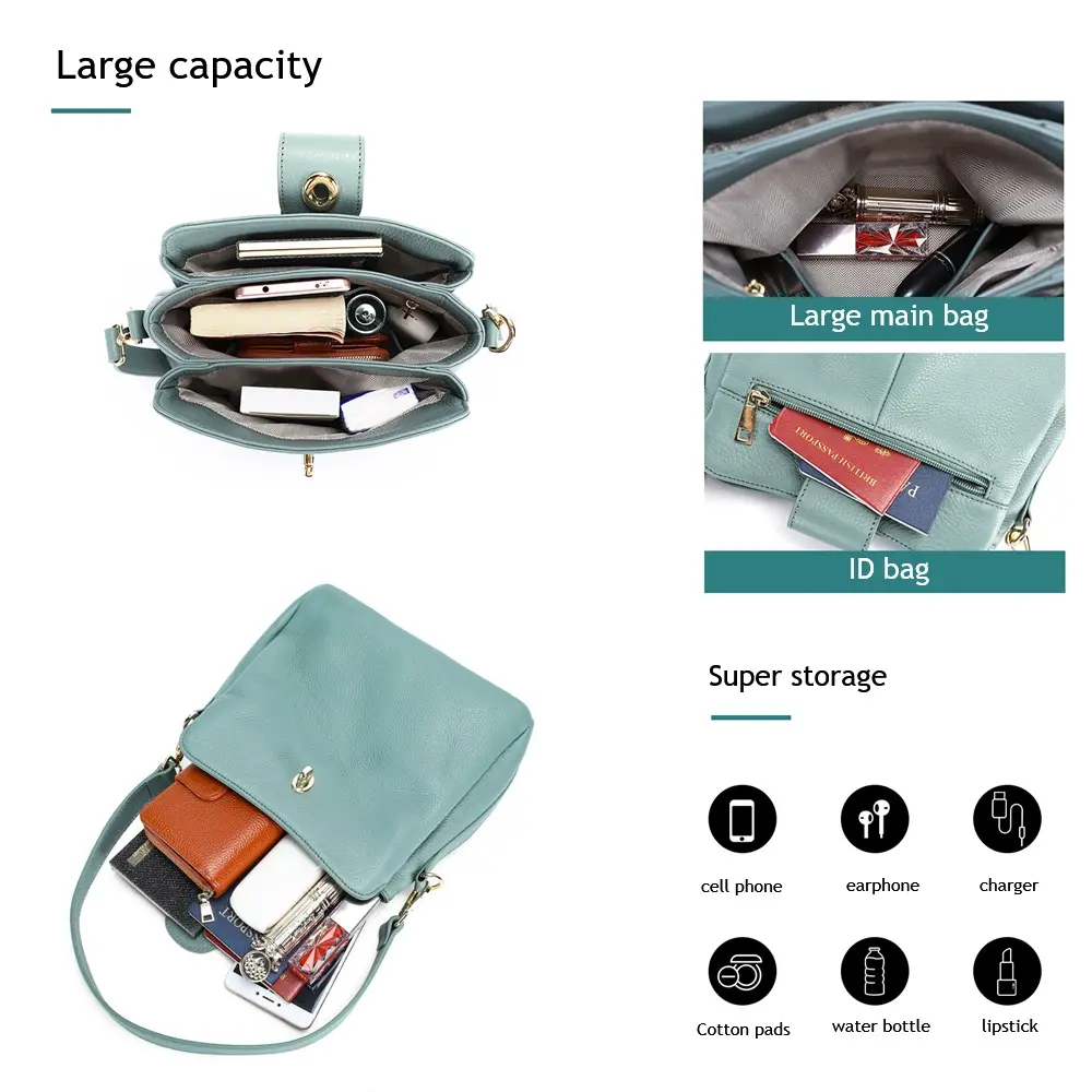 Angel kiss Shoulder Bag Women Fashion Handbags Genuine Leather Bags Female Satchel Big-capacity Handbag Purse bolsa feminina