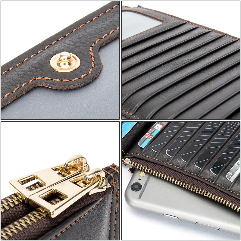 MVA Vintage Card Holder Multi-card Credit Holder Document Card Bag Multi-functional Coin Purse Cell Phone Bag Wallet