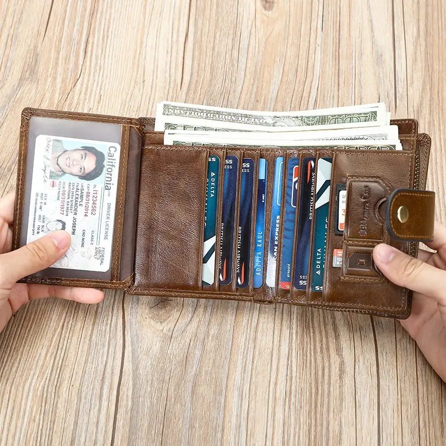 Men's Wallet RFIDF Anti-magnetic Coin Purses Cowhide Card Packs Multifunctional Wallet premium Clutch for Men