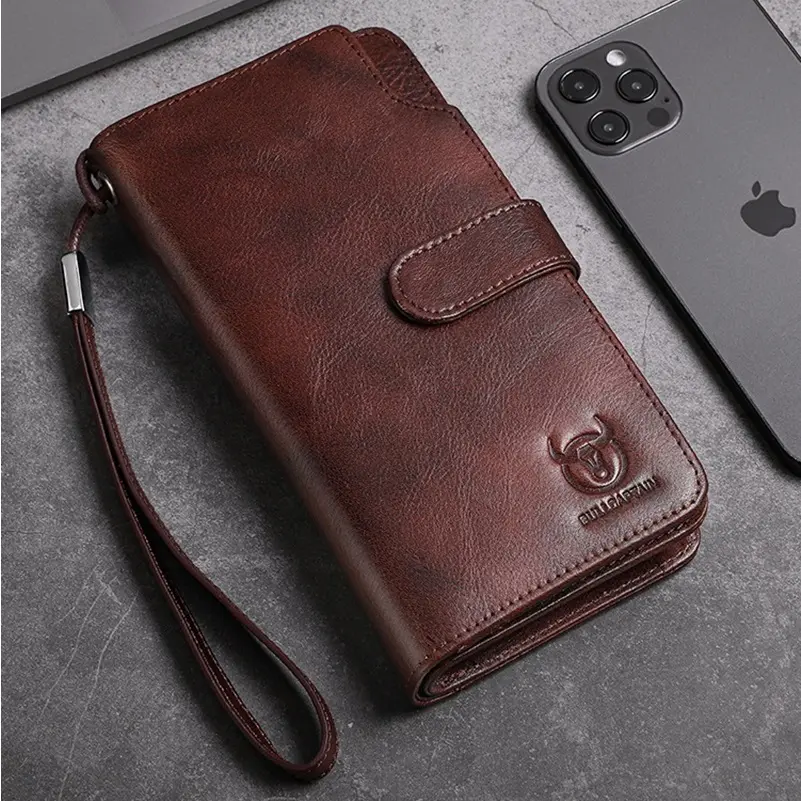 Fashion Wallet RFID Credit Card Holder Cowhide Leather Purse Multi-card Slots Bussiness Wallets Vintage Money Case Purse
