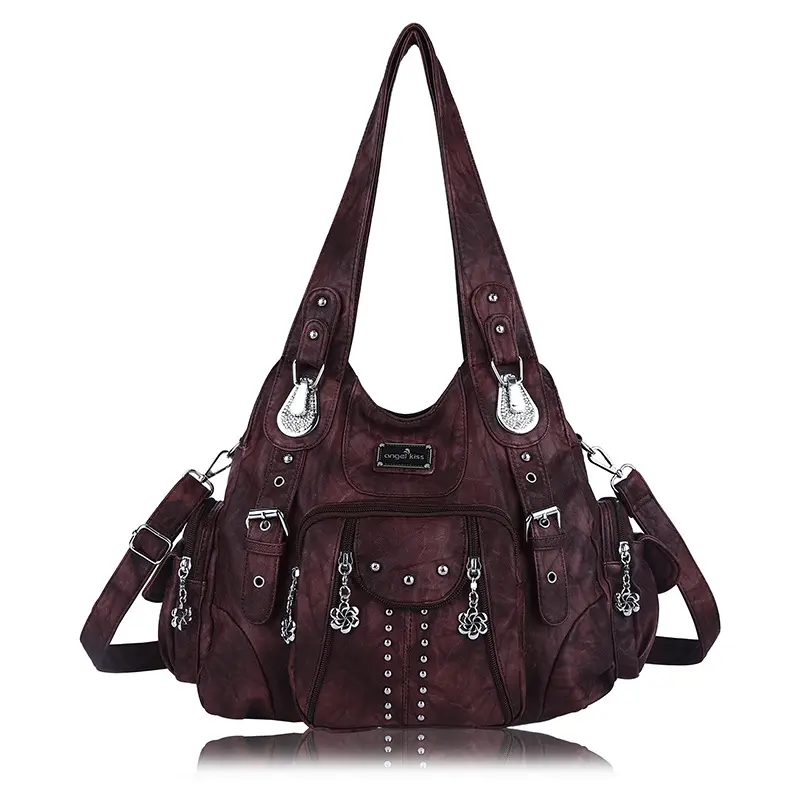Women Handbags Black Vintage Shoulder Bags Fashion PU Handbag Female Satchel Big-capacity Shoulder Purse Bag bolsa feminina