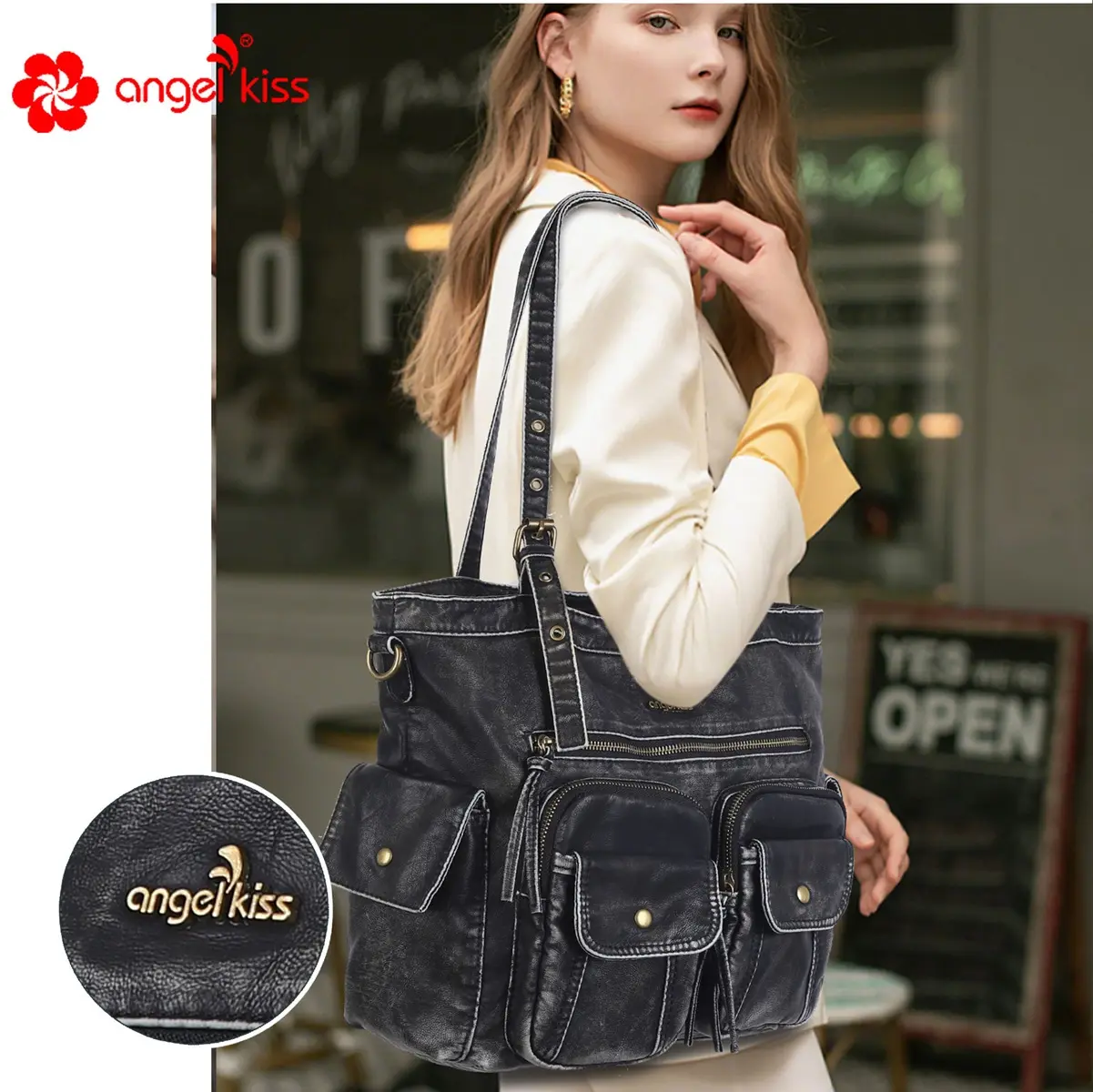  Bag Women Handbags Large Top-handle Shoulder Bag Fashion Satchel Multi-Pockets Shoulder Bag Hobos Phone Pack Tote Bag