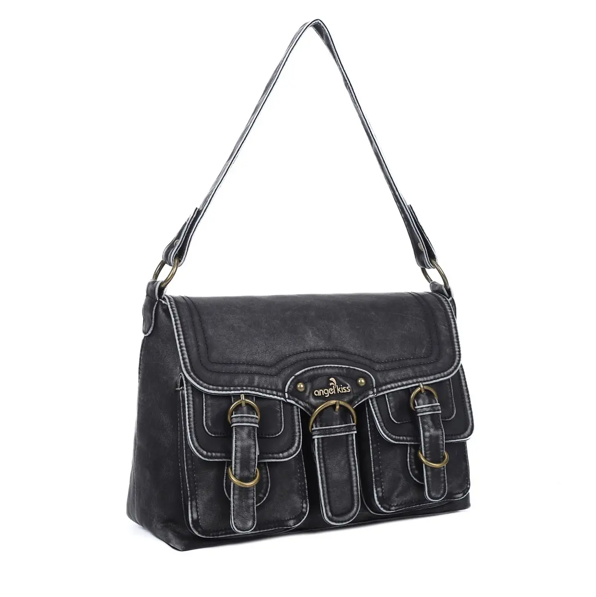  Women's Bag Large PU Shoulder Bag Fashion Top-handle Vintage Messenger Bag Dumpling Pack Multi-pockets Crossbody Bag