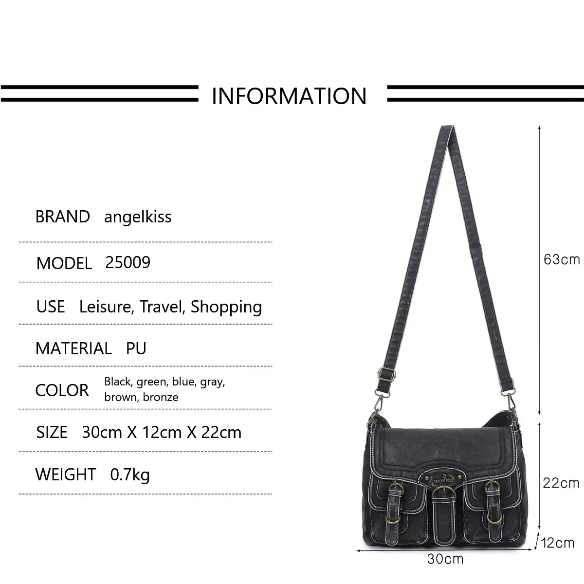  Women's Bag Large PU Shoulder Bag Fashion Top-handle Vintage Messenger Bag Dumpling Pack Multi-pockets Crossbody Bag