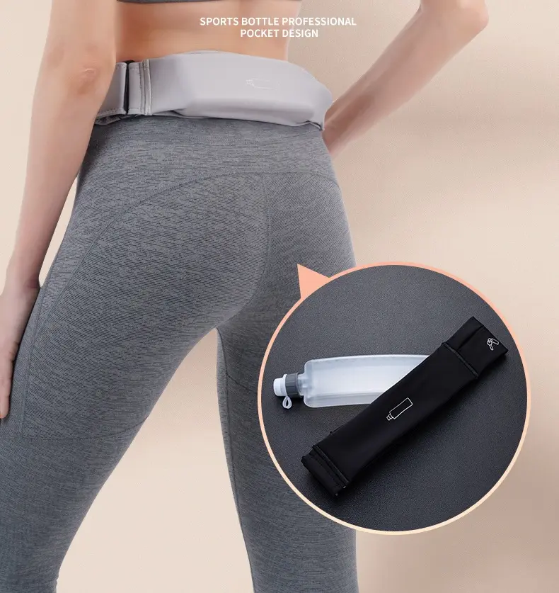 Women's Sports Bag Running Belt Bag with Water Bottle Sports Fanny Pack Summer Fitness Marathon Gear Thin Invisible Belt
