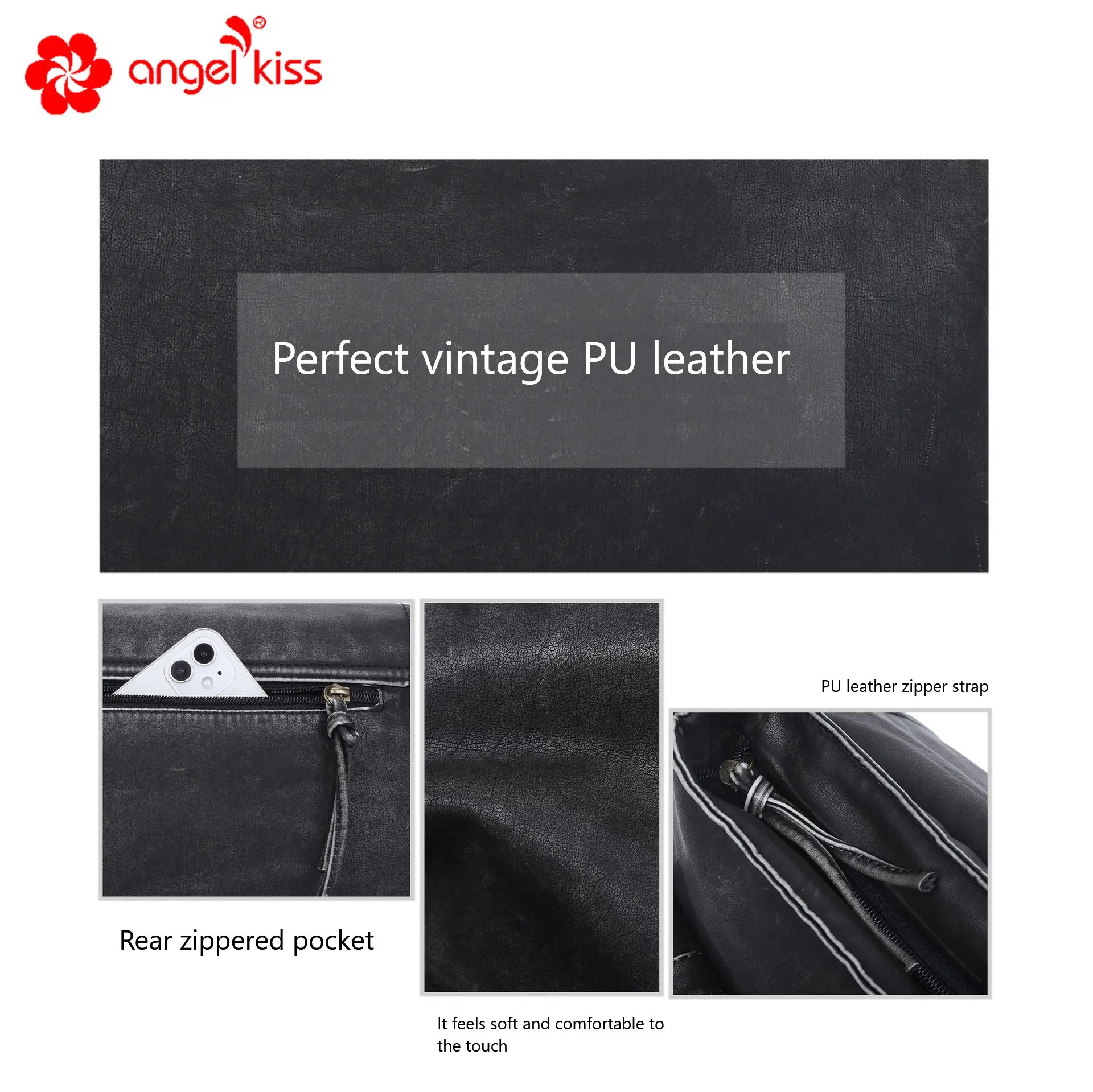  Women's Bag Large PU Shoulder Bag Fashion Top-handle Vintage Messenger Bag Dumpling Pack Multi-pockets Crossbody Bag