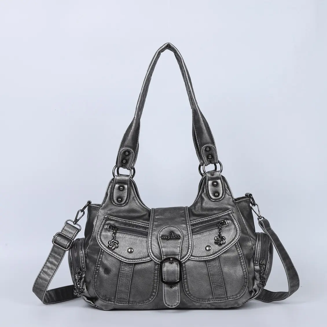  Women Handbag Satchel Top-handle Shoulder Bag Fashion PU Dinner bag Multi-pockets Shoulder Bags Phone Money Pack