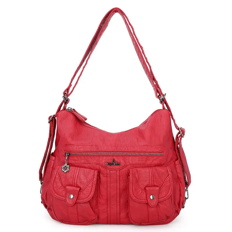  Handbags Fashion Women Shoulder Bag Soft PU Handbags Large Satchel Shopping Shoulder Bag Multifuctional Tote Bag