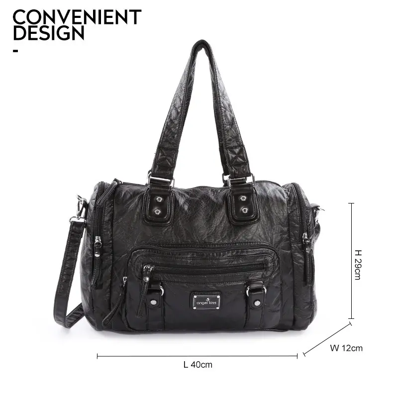  Women  Shoulder Bag Fashion Handbags Large Pillow Bag Top-handle Handbag PU Leather Satchel Big-capacity Luggage Bag
