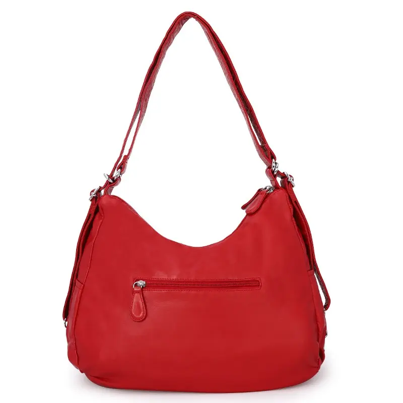  Handbags Fashion Women Shoulder Bag Soft PU Handbags Large Satchel Shopping Shoulder Bag Multifuctional Tote Bag