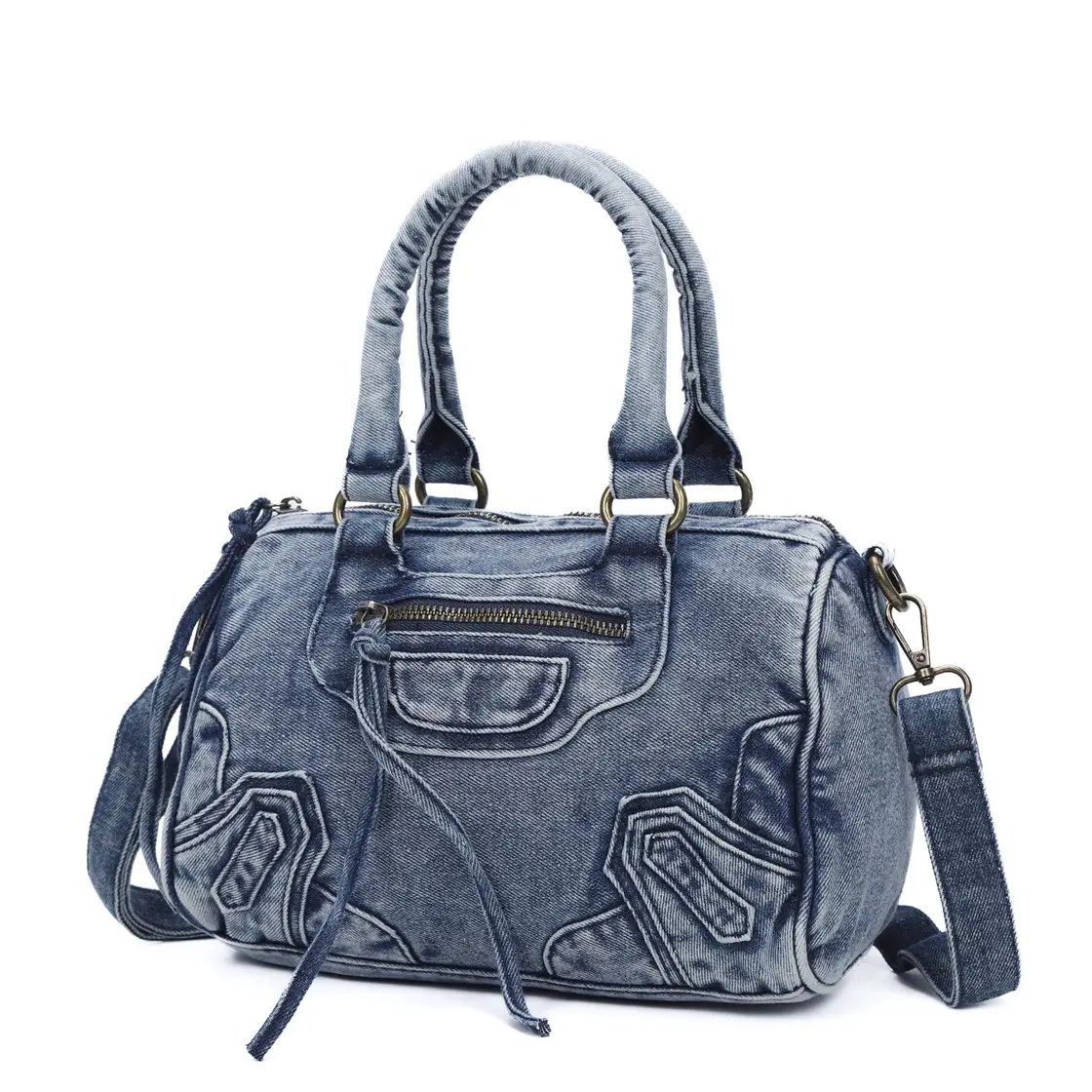 Women Handbags Denim Vintage Shoulder Bag Top-handle Fashion Satchel Multi-Pockets Crossbody Bag Flap Phone Pack
