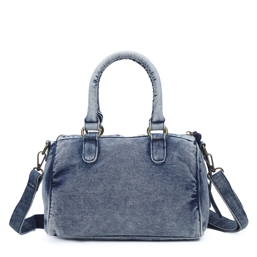 Women Handbags Denim Vintage Shoulder Bag Top-handle Fashion Satchel Multi-Pockets Crossbody Bag Flap Phone Pack