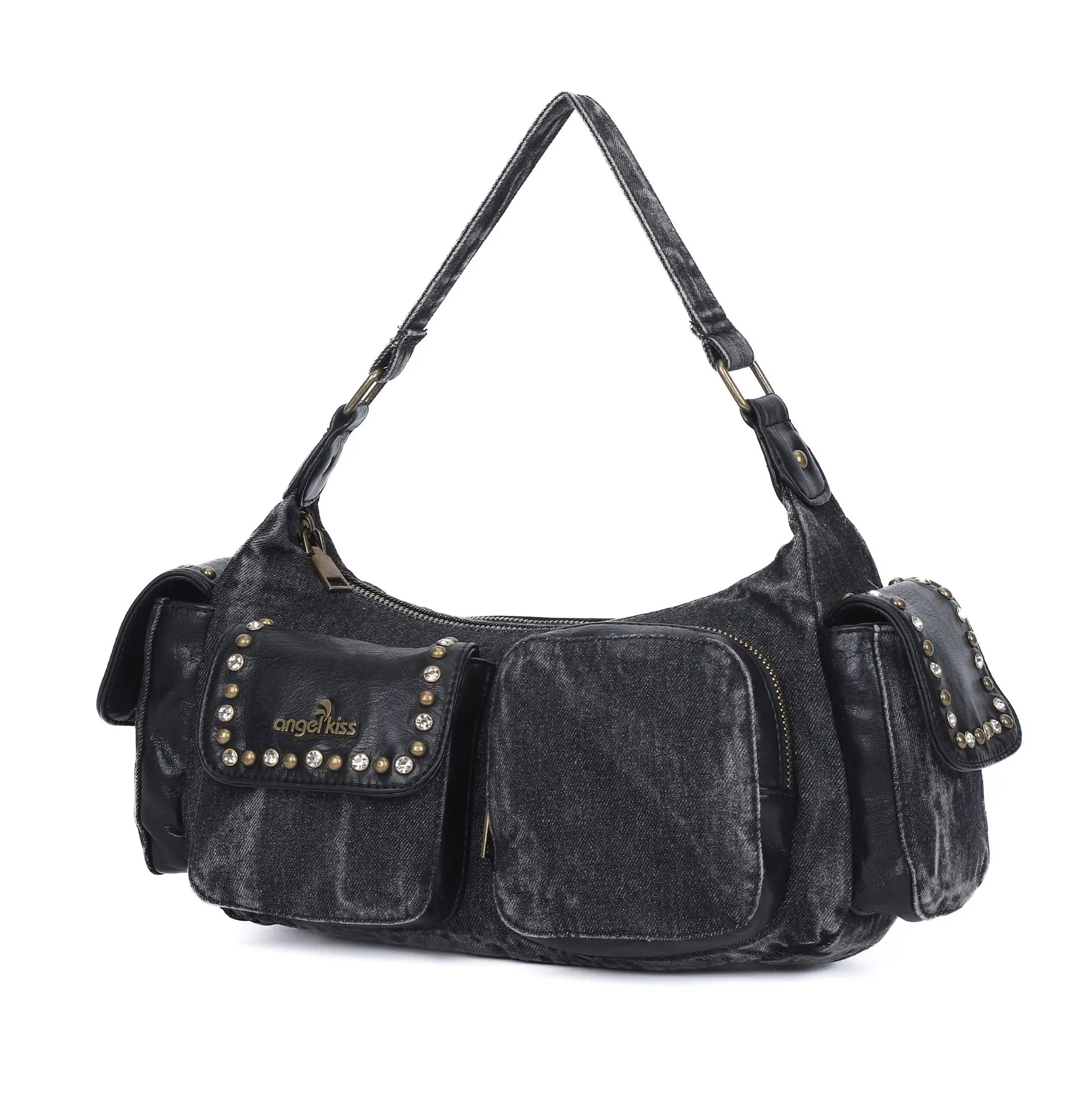  Women Handbags Satchel Top-handle Denim Shoulder Bag Large Dumpling Pack Canvas Shoulder Bags Phone Money Pack