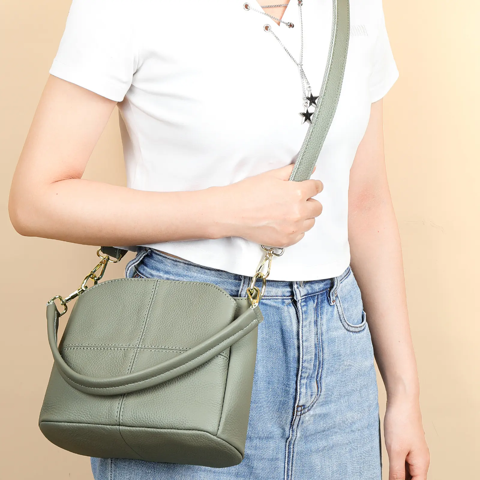 Women's Shoulder Bag Vintage Leather Shoulder Bag Black Fashion bucket bag casual Large Capacity Crossbody Bag Wallet