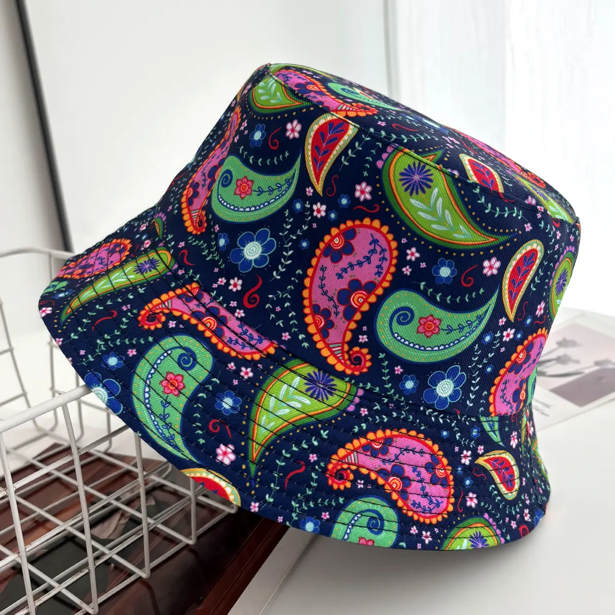 Style Bucket Hat Fisherman Hats Leaf Pattern Panama Cap Caps For Men Woman Beach Travel Outdoor