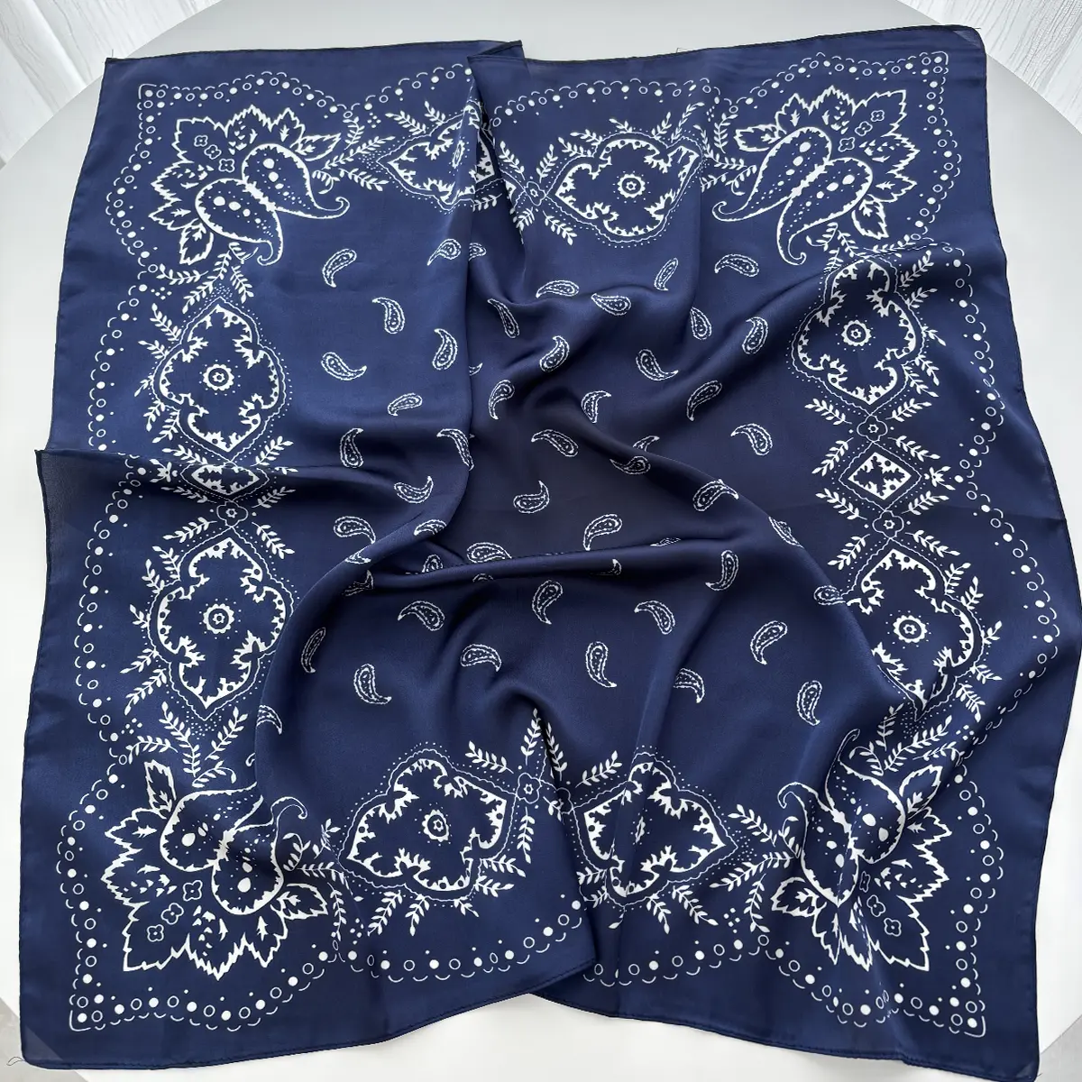 70*70cm Women Summer Luxury Fashion Print Scarf Soft Satin Hairband Neckerchief Tie Female Headband Foulard 2025 Casual