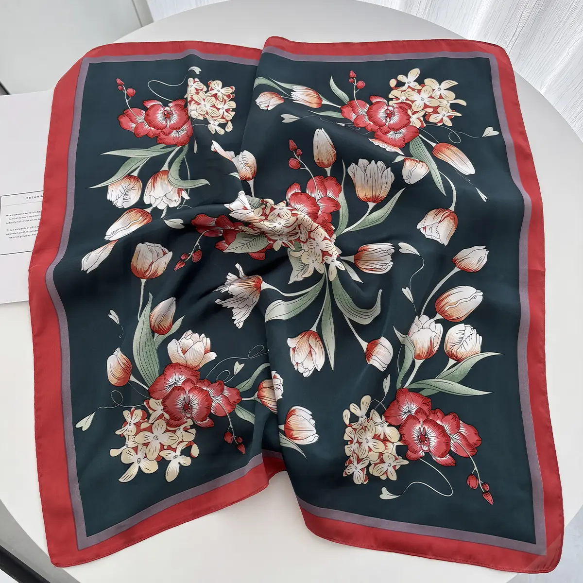 2025 New Luxury Fashion Print 70*70cm Square Scarf Women Soft Satin Hairband Neckerchief Tie Female Headband Foulard Bag Ribbon