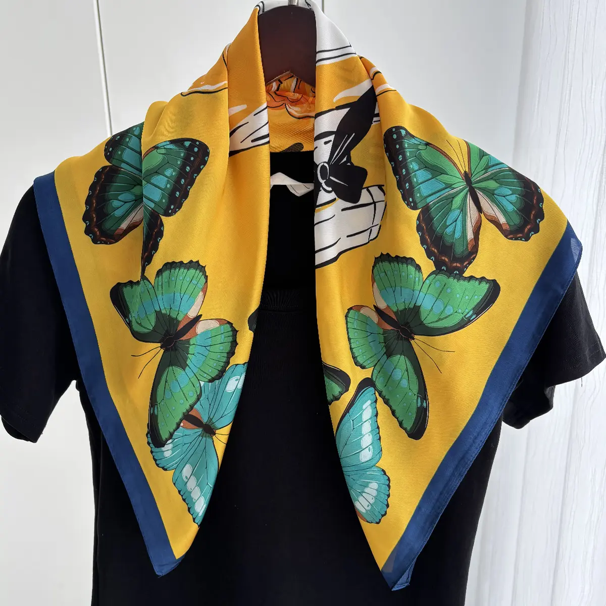 70*70cm Women Summer Luxury Fashion Print Scarf Soft Satin Hairband Neckerchief Tie Female Headband Foulard 2025 Casual