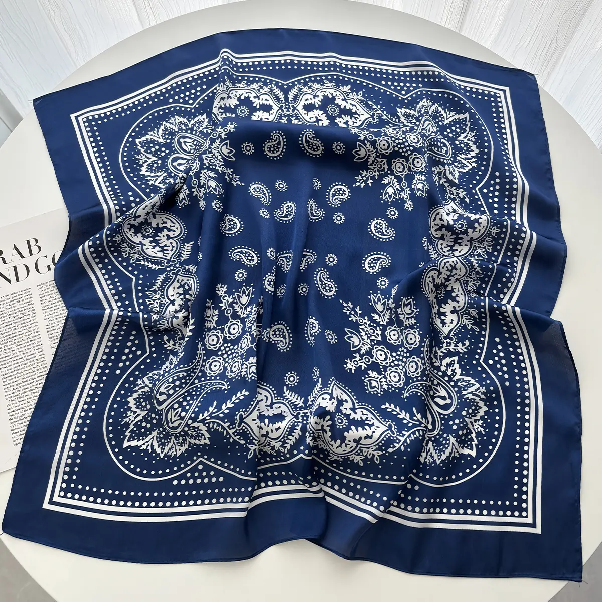 New Print Carriage Print Scarf Women's Spring and Summer Soft Satin Scarf Retro Versatile Shawl Headscarf