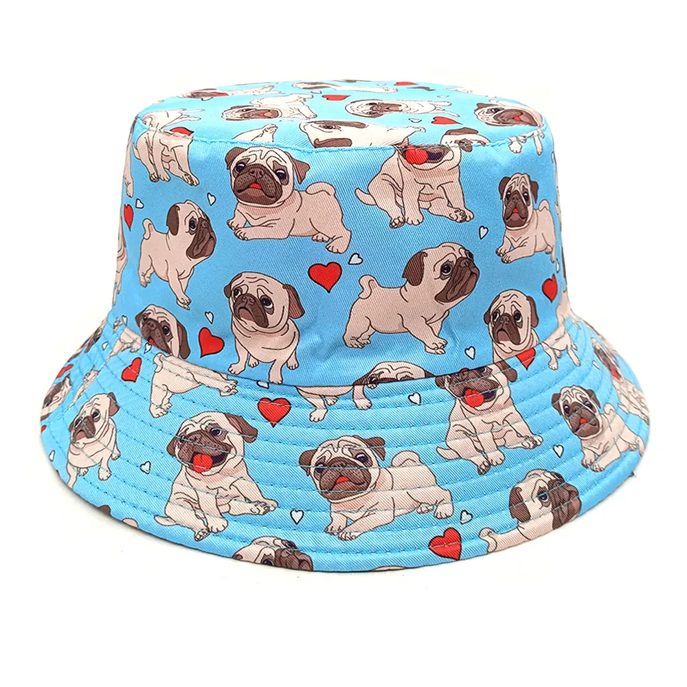 Print Bucket Hat Animal Pattern Fisherman Hats Brown Blue Double Sides Panama Caps Sun Outdoor Travel New Style