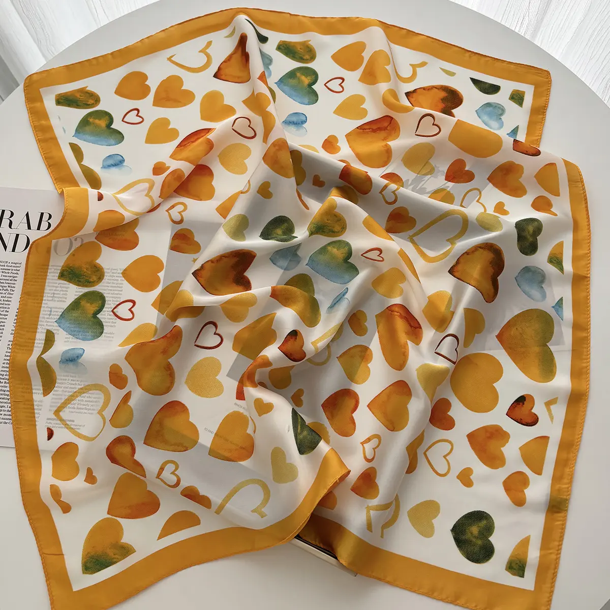 Luxury Soft Satin Print Square Scarf Women Neckerchief Spring Hair Band Foulard Bandana Echarpe Tie Shawl Wraps