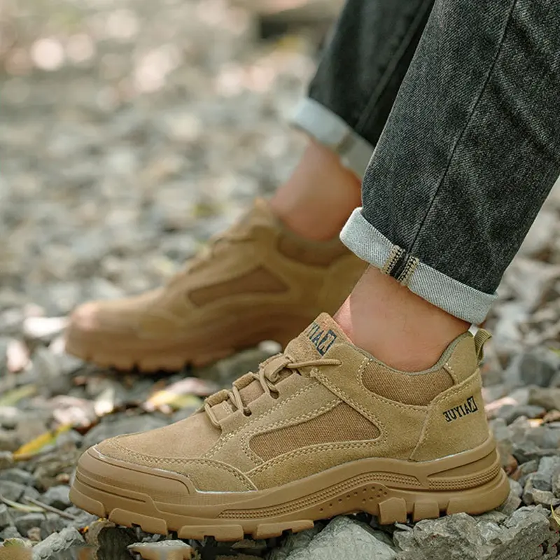Outdoor Safety Protect Shoes Men Steel Toe Anti-smashing Anti-piercing Wear-resistant Odor Proof Anti Slip Work Shoes