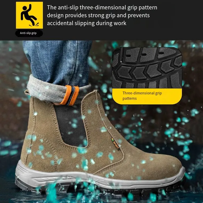 Casual Work Shoes Men Lightweight Comfortable Puncture-Proof Spark Proof Wear-resistant Anti-slip Protect Safety Shoes