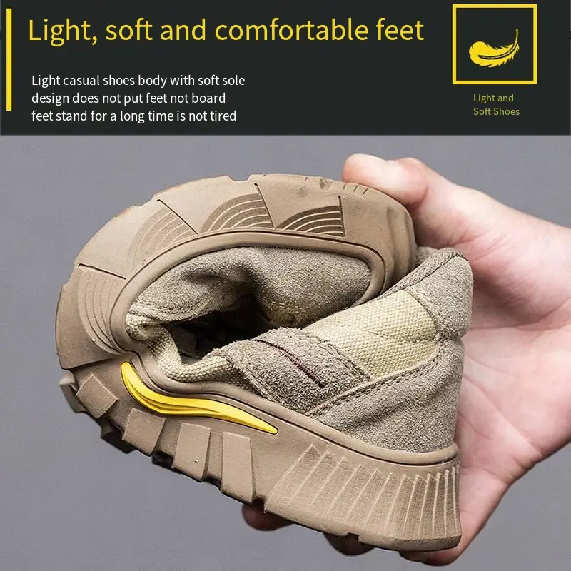 Safety Shoes Anti-smash Anti-puncture Steel Toe Working Shoes Anti Scald Insulated Welding Wear-resistant Safety Shoes