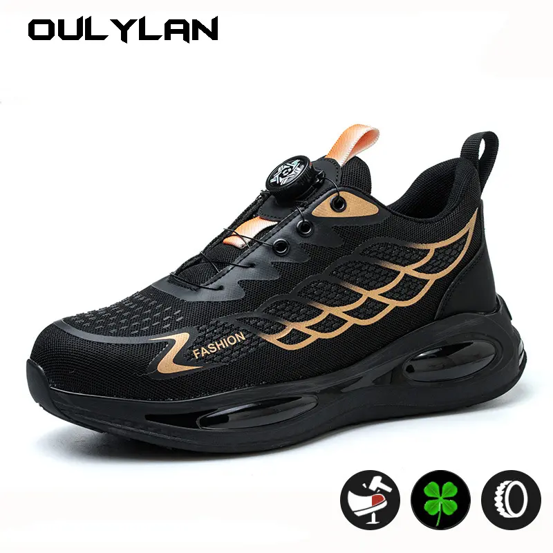 Rotating Button High-density Protective Shoes for men Anti Smashing Anti Piercing Summer Lightweight Sneakers Work Safety shoes
