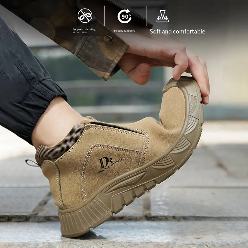Lightweight Anti Scald Work Shose Men Anti Slip Abrasion Resistant Folding-resistant Sole Anti-smashing Puncture Safty Shoes