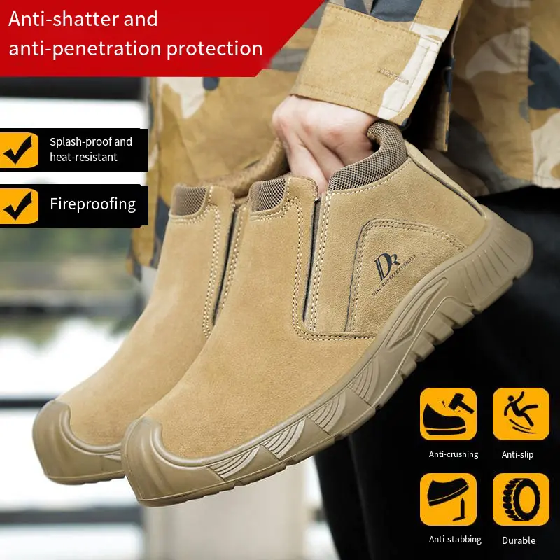 Lightweight Anti Scald Work Shose Men Anti Slip Abrasion Resistant Folding-resistant Sole Anti-smashing Puncture Safty Shoes
