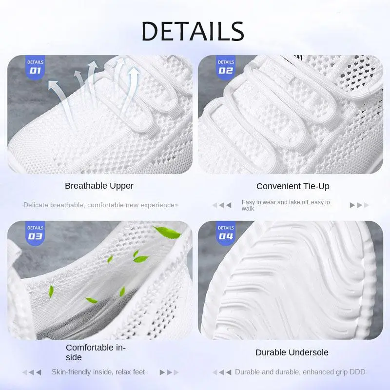 Oulylan Male Solid Classical Sports Shoes Lace-up Comfortable Anti Slip Sneaker Mesh Breathable Ultra Light Walking Footwear