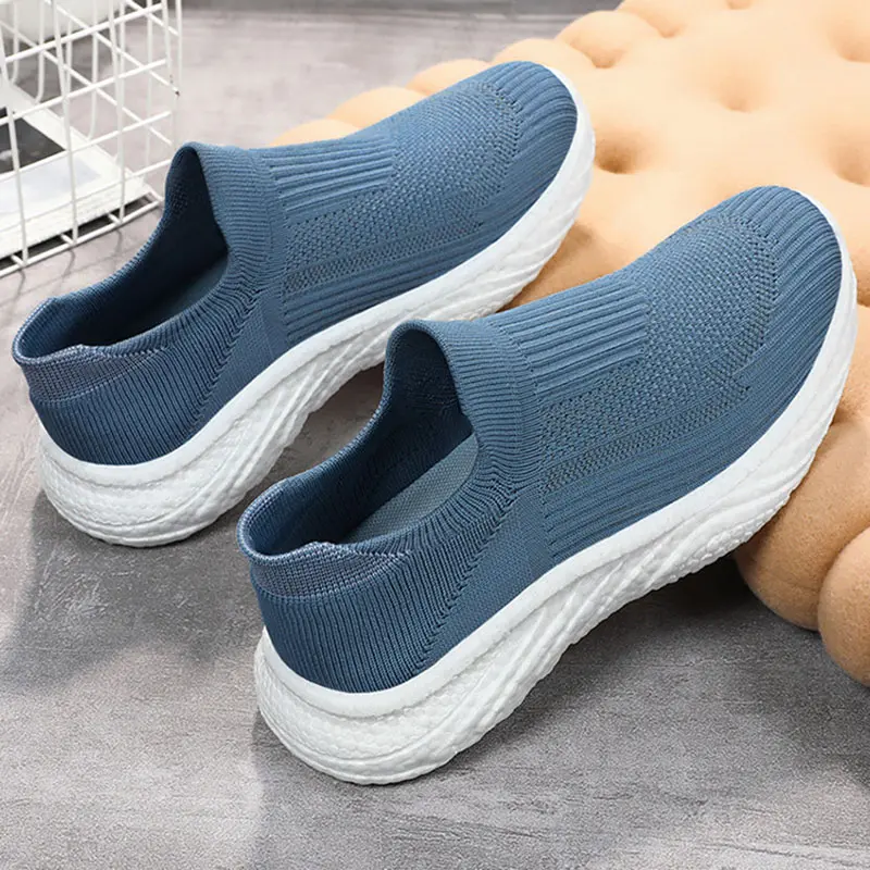 Oulylan Breathable Soft-soled Slip-on Rwalking Shoes Fashion Trend Running Sports Shoes Men Women Lace-up Casual Shoes