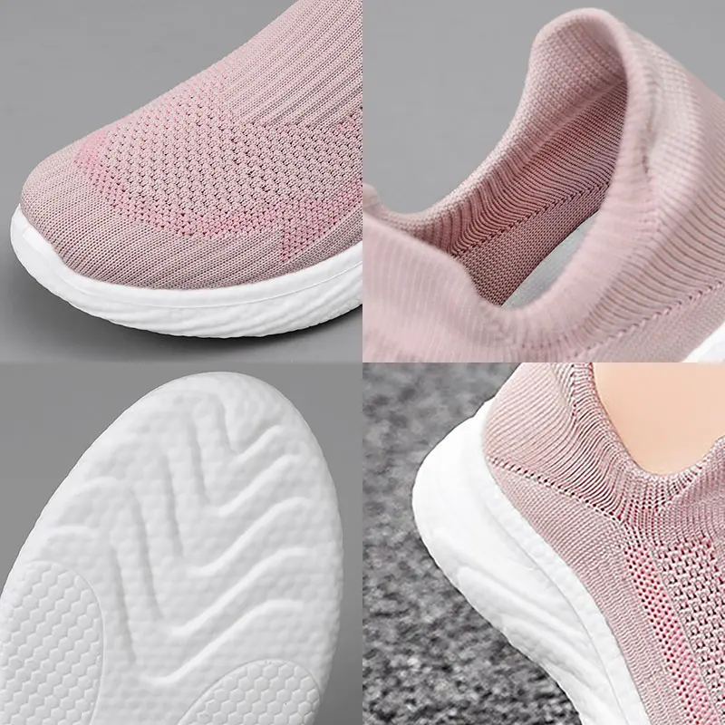 Oulylan Breathable Soft-soled Slip-on Rwalking Shoes Fashion Trend Running Sports Shoes Men Women Lace-up Casual Shoes