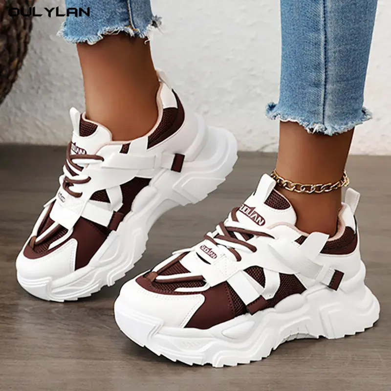 Oulylan Fashion Sports Running Shoes Woman Sneakers Luxury Shoes Thick-soled Sneakers Breathable Shoe  Walking Footwear