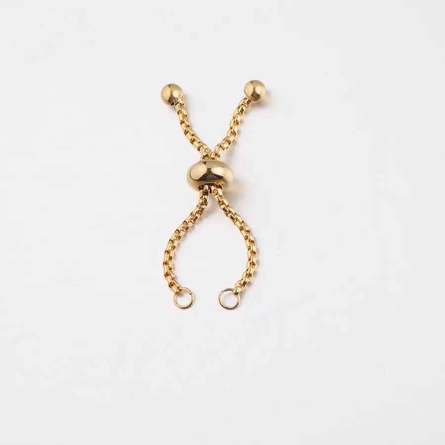 Stainless Steel Adjustable Rings Chains Connectors Accessories Findings For DIY Making Charms Jewelry 4.5cm-5cm Long,1 Piece