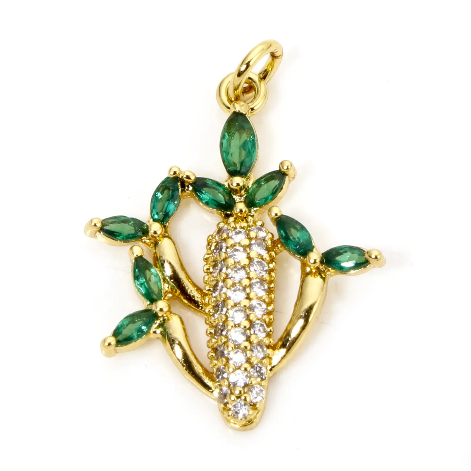 1 Piece Brass Ocean Charms 18K Real Gold Plated Cactus Coconut Palm Tree Slippers Pendants For Necklace DIY Jewelry Making