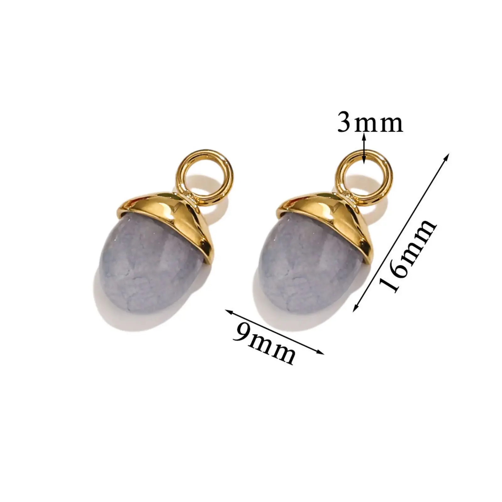 2 Piece 304 Stainless Steel Charms 18K Gold Plated Acorn Pendants For DIY Necklace Earrings Jewelry Making Findings 16mm x 9mm