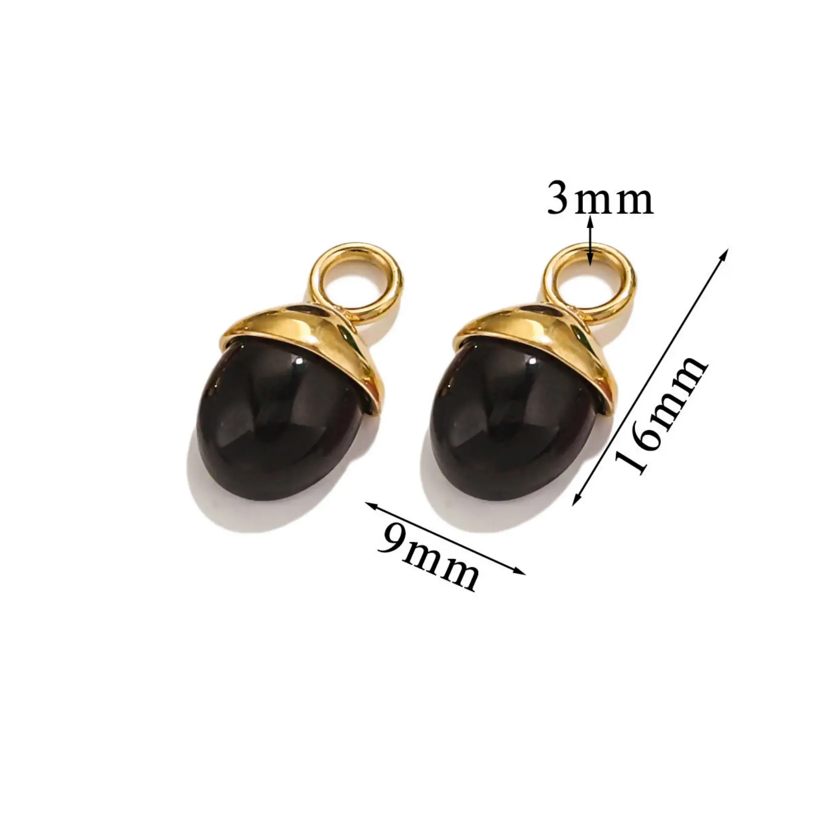2 Piece 304 Stainless Steel Charms 18K Gold Plated Acorn Pendants For DIY Necklace Earrings Jewelry Making Findings 16mm x 9mm