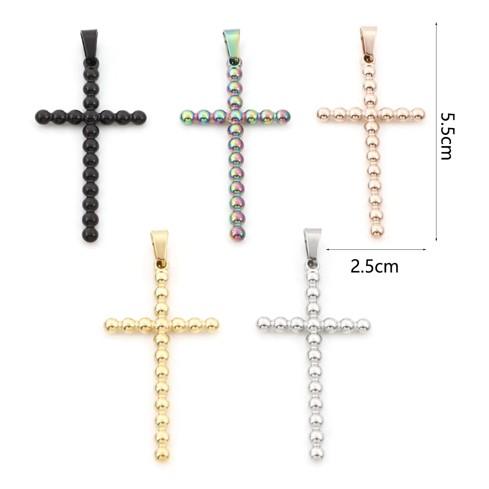 304 Stainless Steel Charms Religious Cross Pendants For DIY Making Necklace Bracelets Jewelry Findings 5.5cm x 2.5cm, 1 Piece