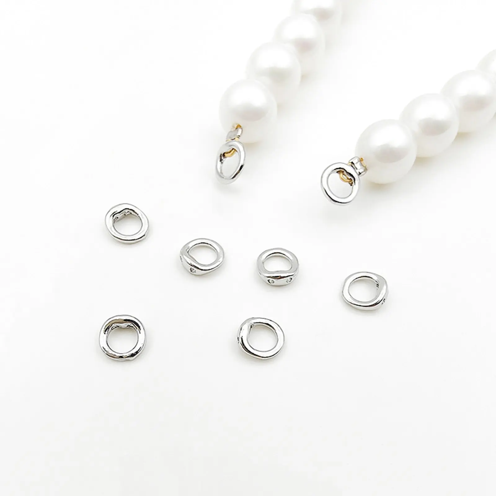 10pcs/20pcs Brass End Bead Tip Double Hole Connector Rings End Caps For Necklace Bracelet Jewelry Making Accessory 5.5mm Dia.