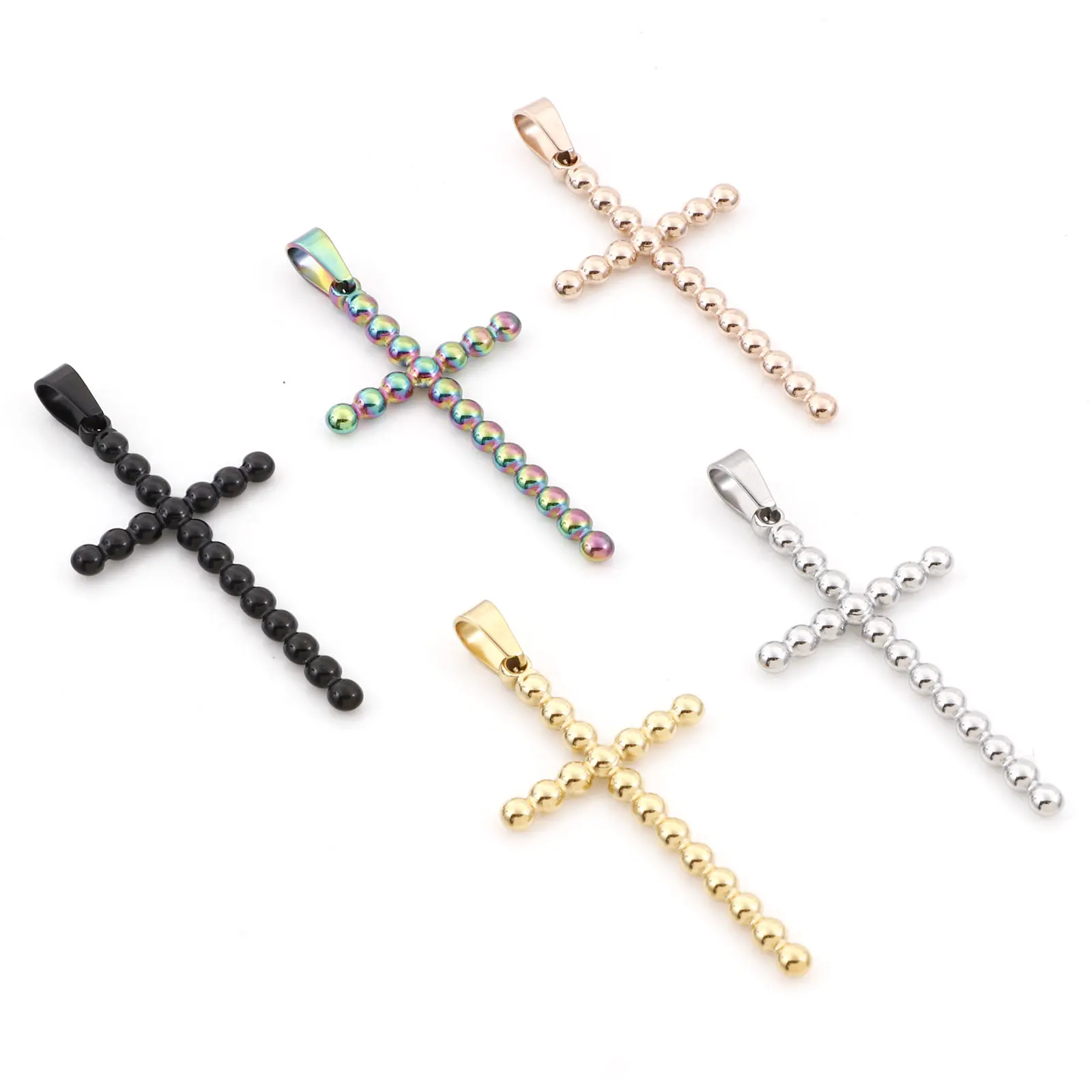304 Stainless Steel Charms Religious Cross Pendants For DIY Making Necklace Bracelets Jewelry Findings 5.5cm x 2.5cm, 1 Piece