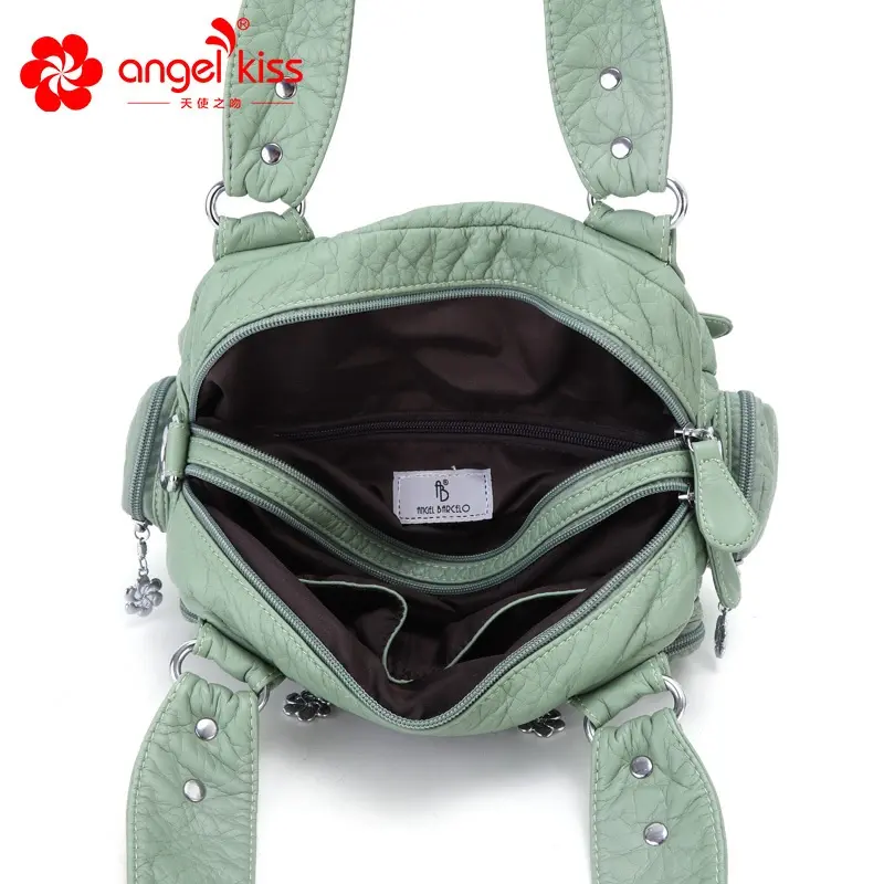  Women Handbags Satchel Top-handle Handbag PU Shoulder Bag Roomy Pocket  Pack Multi-pockets Shoulder Purse Bags
