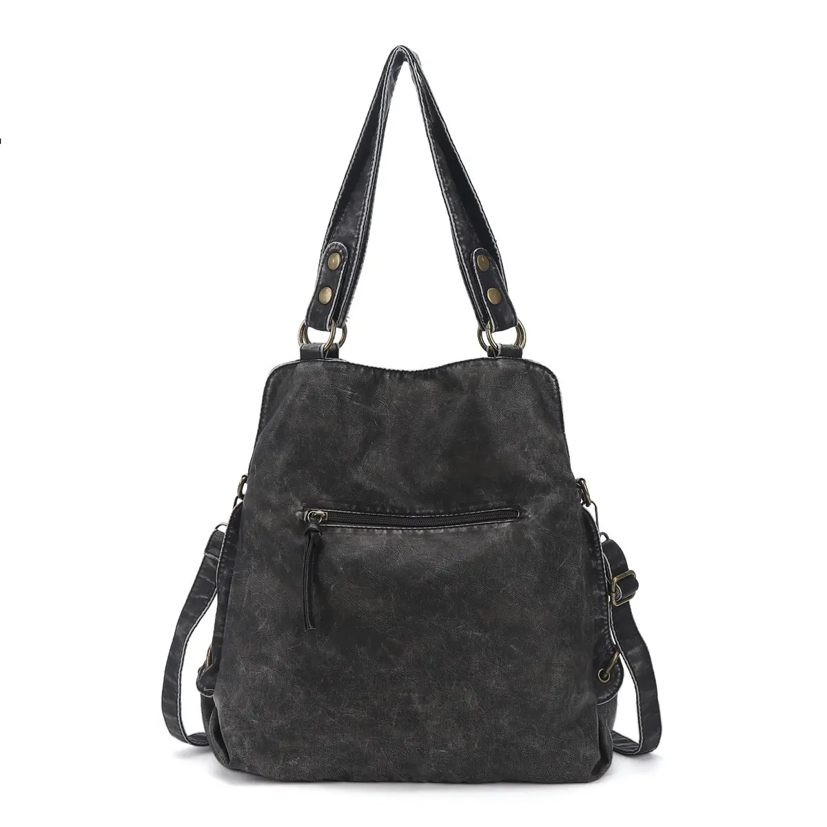 Backpack Women Handbags Satchel Top-handle Soft PU Shoulder Bag Fashion Vintage Multi-pockets Large Backpack Wellet