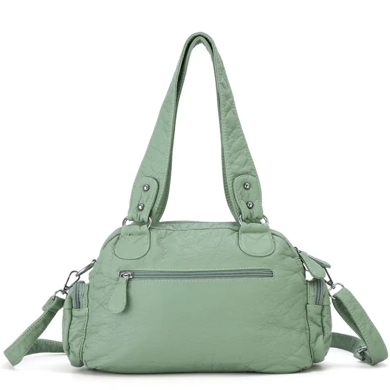  Women Handbags Satchel Top-handle Handbag PU Shoulder Bag Roomy Pocket  Pack Multi-pockets Shoulder Purse Bags