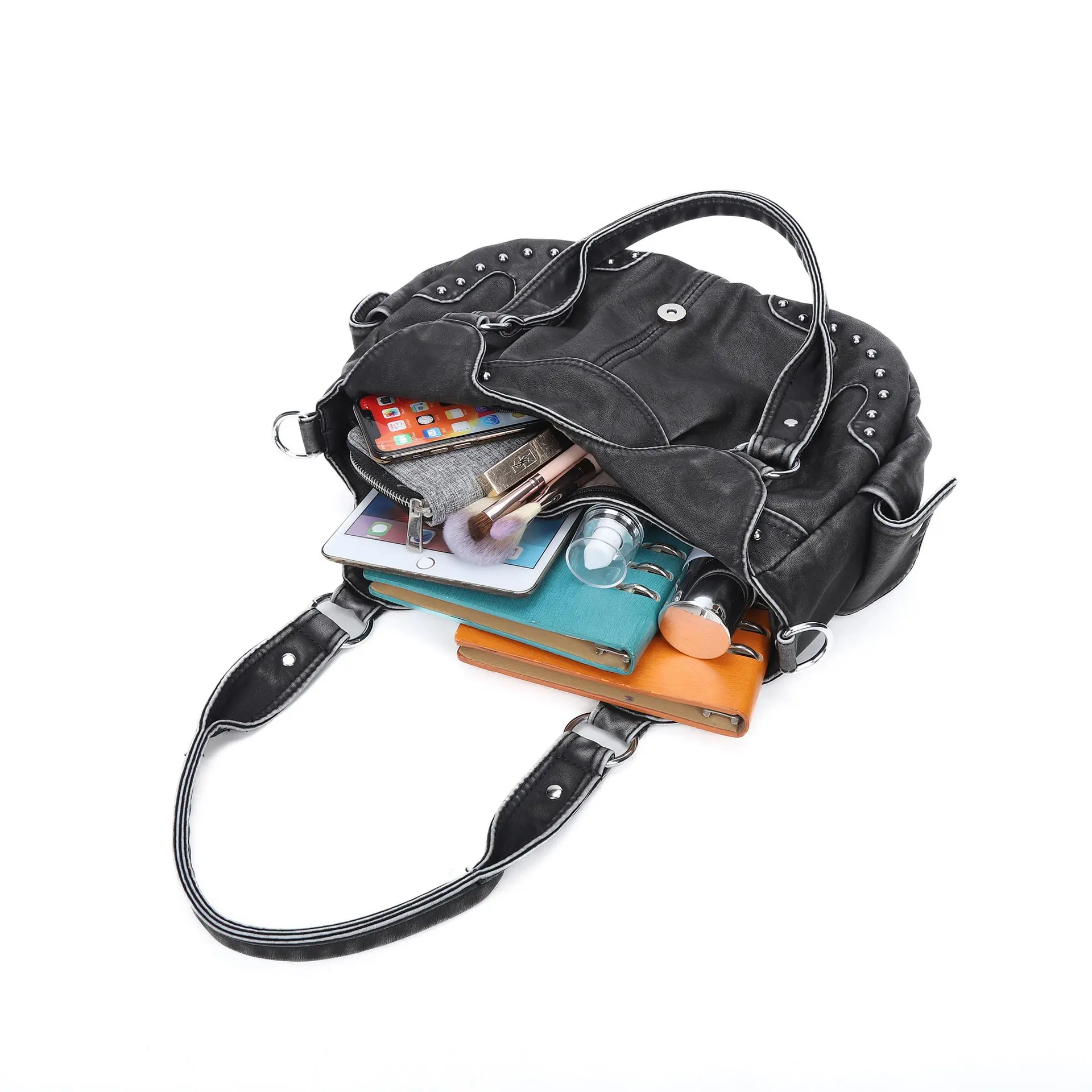 Women Handbag Fashion Satchel Top-handle Shoulder Bag PU Dumpling Pack Multi-pockets Shoulder Bags Phone Money Pack